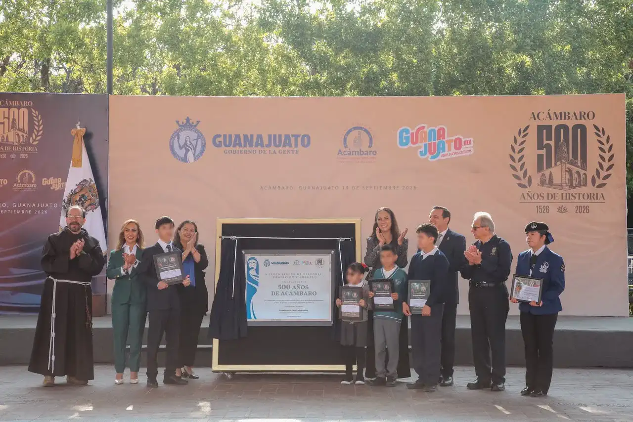Gobernadora de Guanajuato durante la ceremonia por los 500 años de Acámbaro