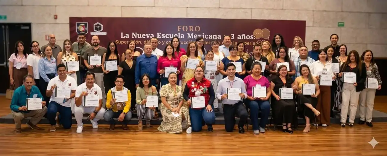 Docentes en un foro educativo estatal con propuestas para la Nueva Escuela Mexicana