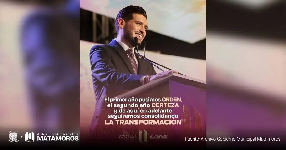 Alcalde de Matamoros durante su segundo informe de gobierno