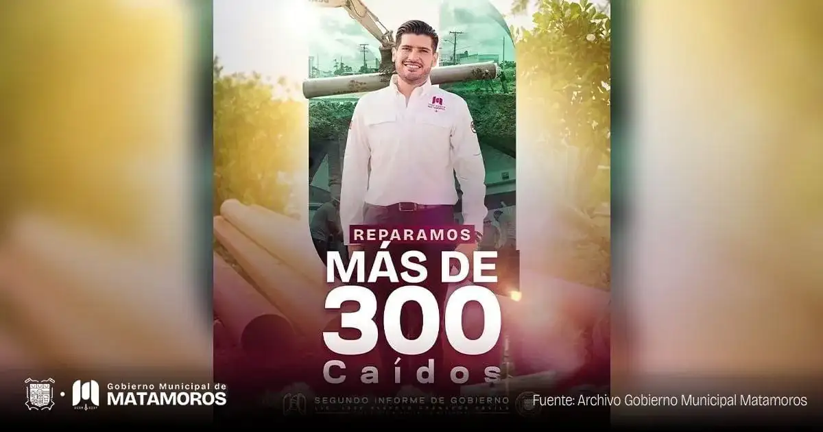 Calles de Matamoros con obras de drenaje y reparación de caídos
