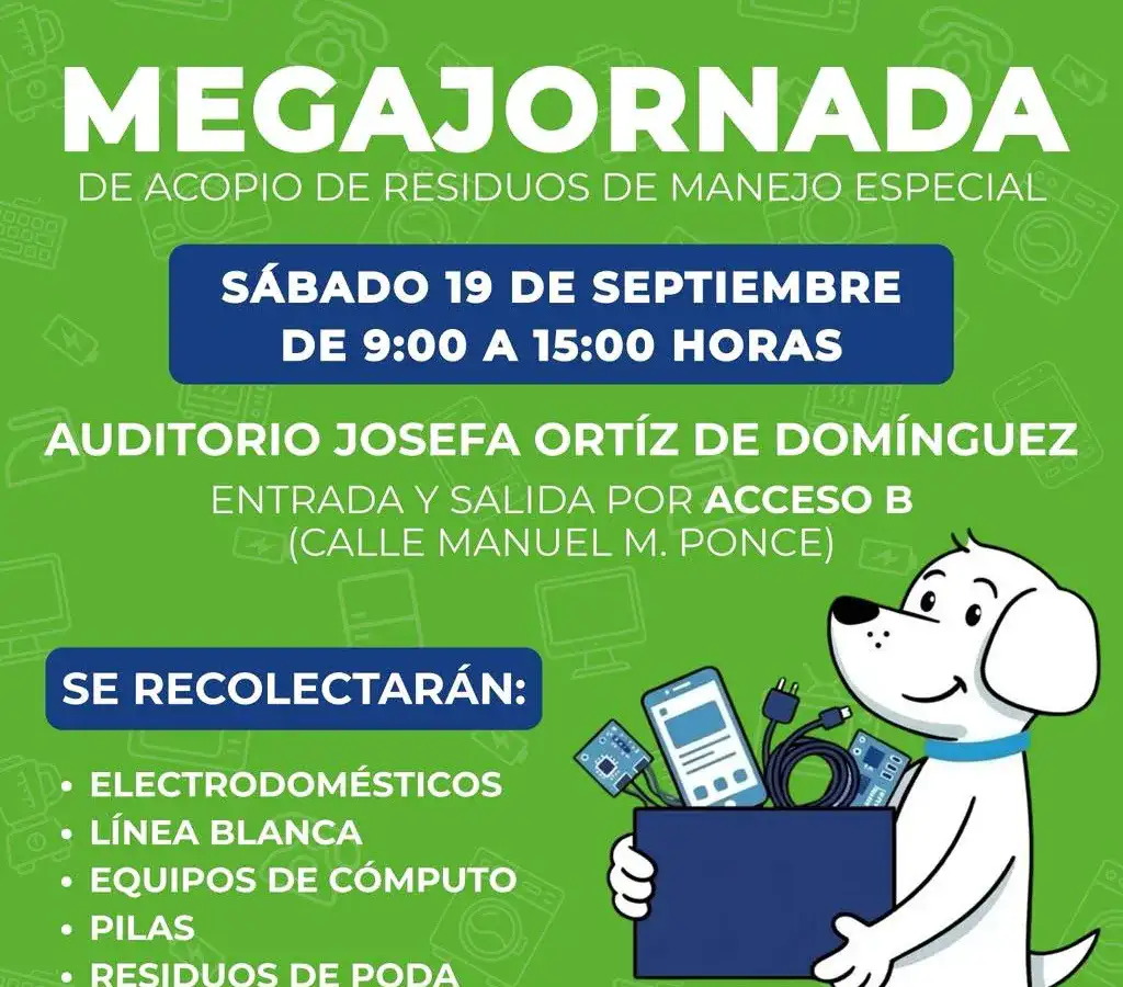 Personas descargando electrodomésticos y residuos de poda en un punto de acopio municipal