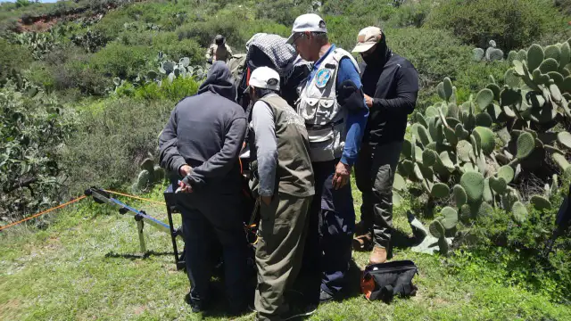 Equipo de búsqueda forense en zona minera de Vetagrande, Zacatecas