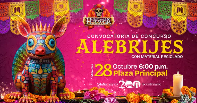 Alebrijes de colores hechos con material reciclado