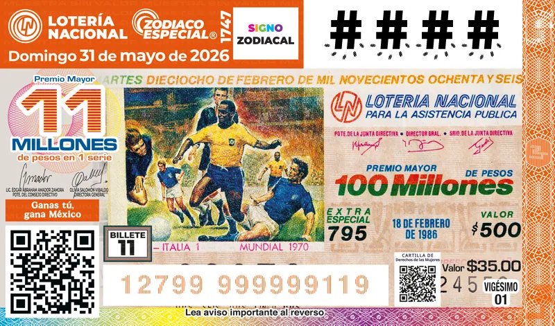 Lotería Nacional suma cachitos mundialistas de México 1970 y Argentina 1978