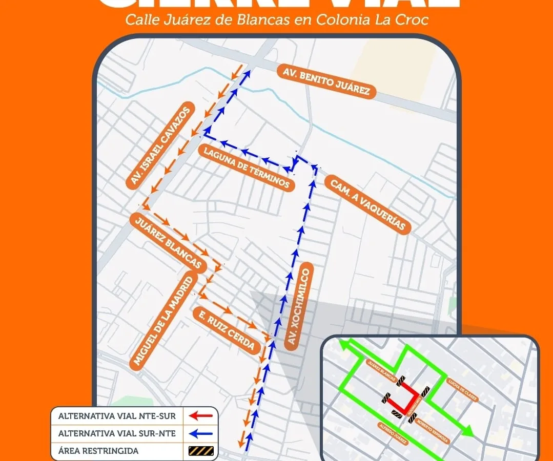 Cierran calle Juárez Blancas en Guadalupe por obras de drenaje pluvial