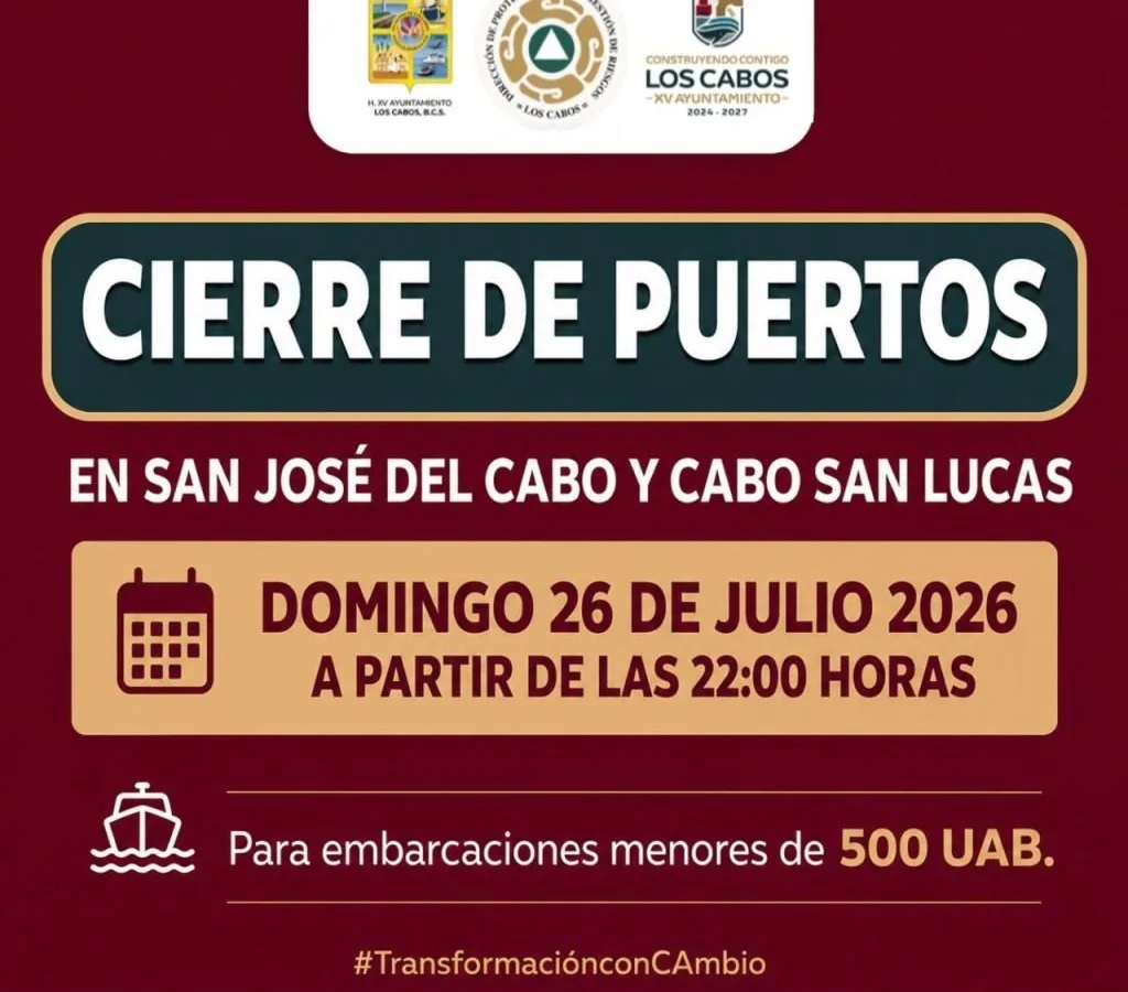 Cierran puertos en Los Cabos por huracán Genevieve; esperan oleaje peligroso