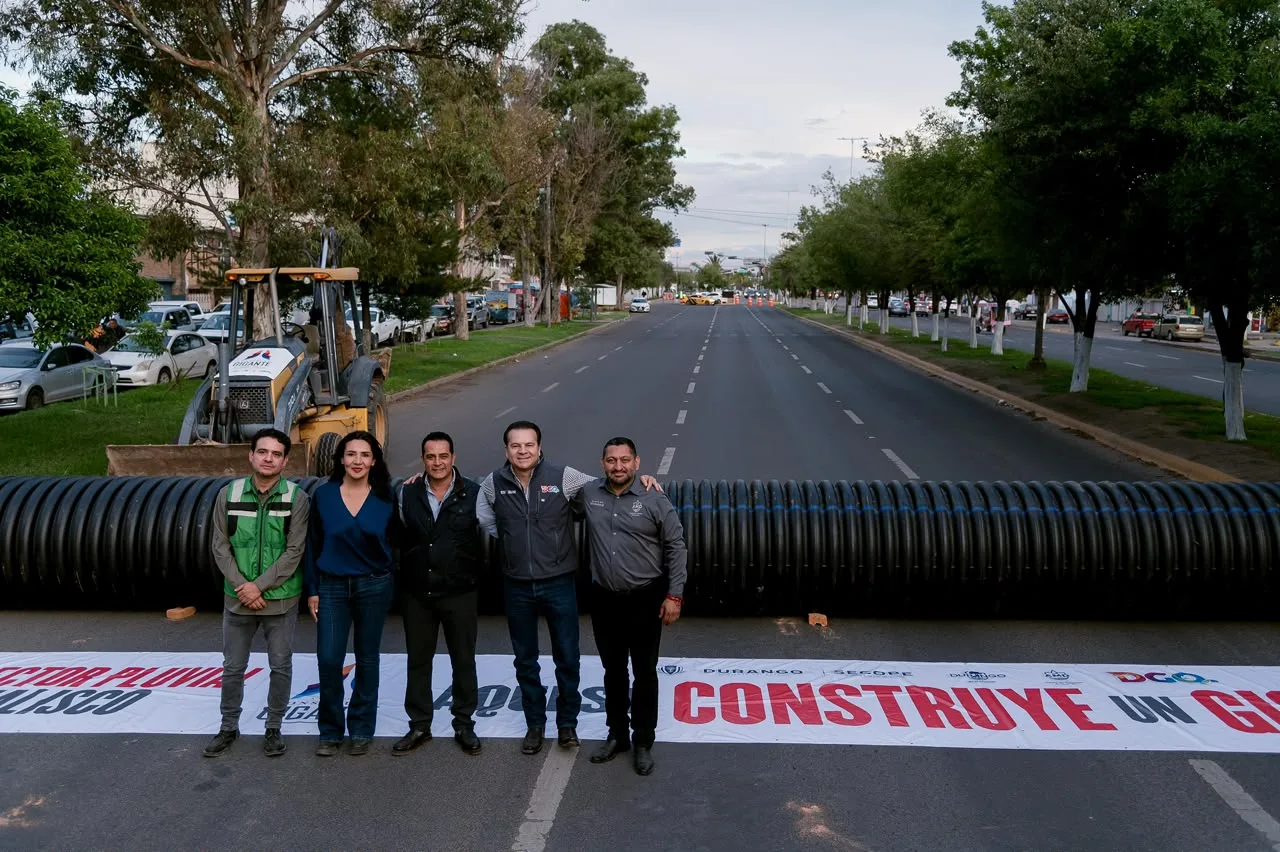 Colector pluvial Jalisco en Durango avanza al 90% y beneficiará a 40 mil habitantes