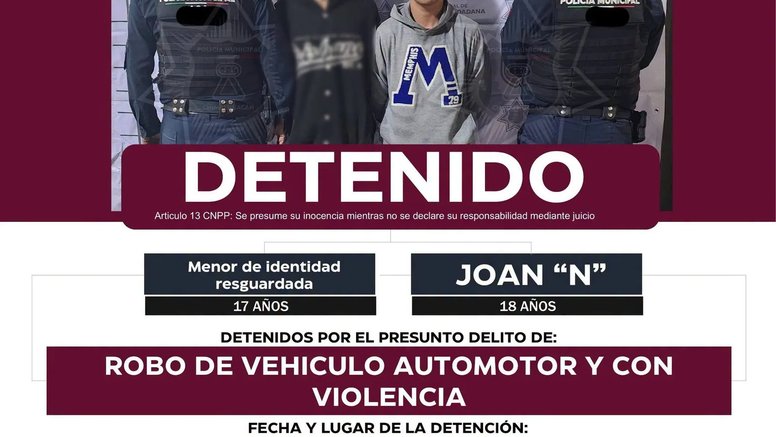 Detienen a dos personas por robo vehicular en Chimalhuacán con apoyo de app Chimalerta