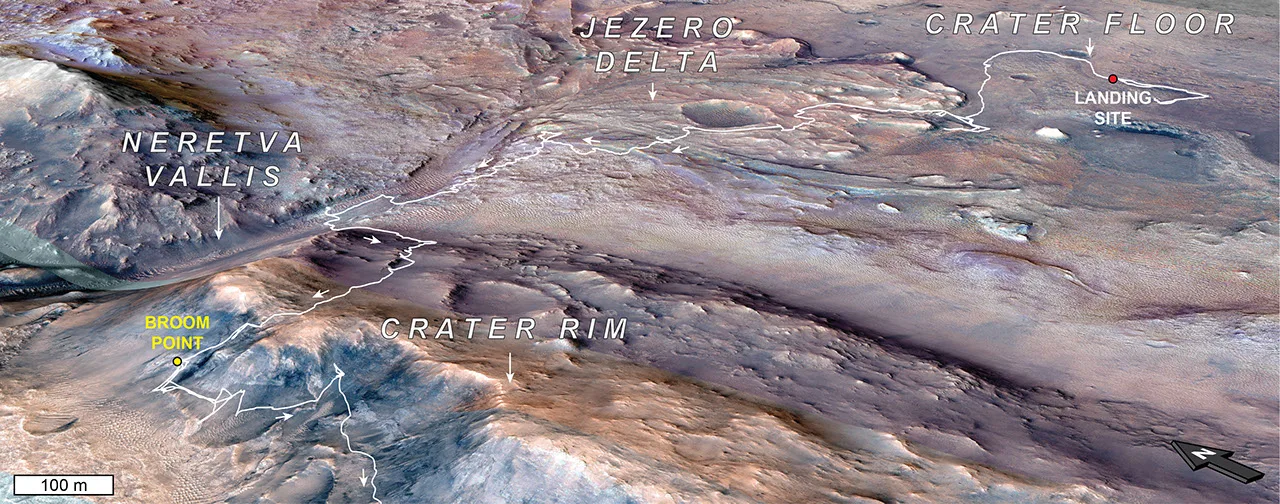 El Perseverance de la NASA alcanza la zona 'Broom Point' en Marte