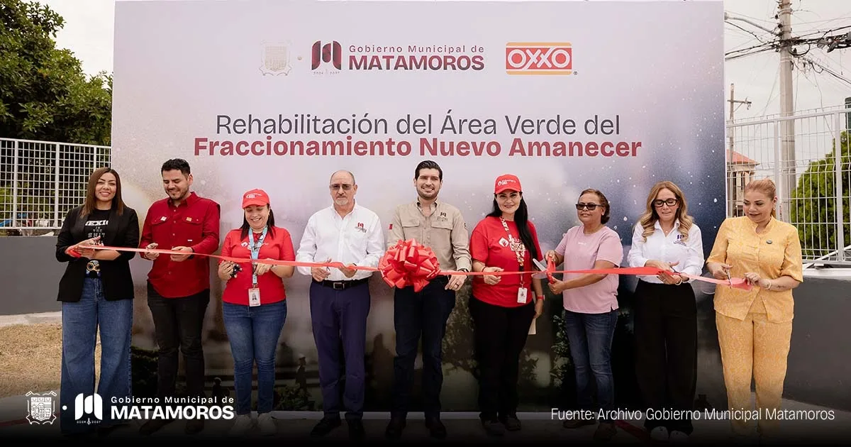 Empresas como Oxxo se suman al rescate de espacios públicos en Matamoros