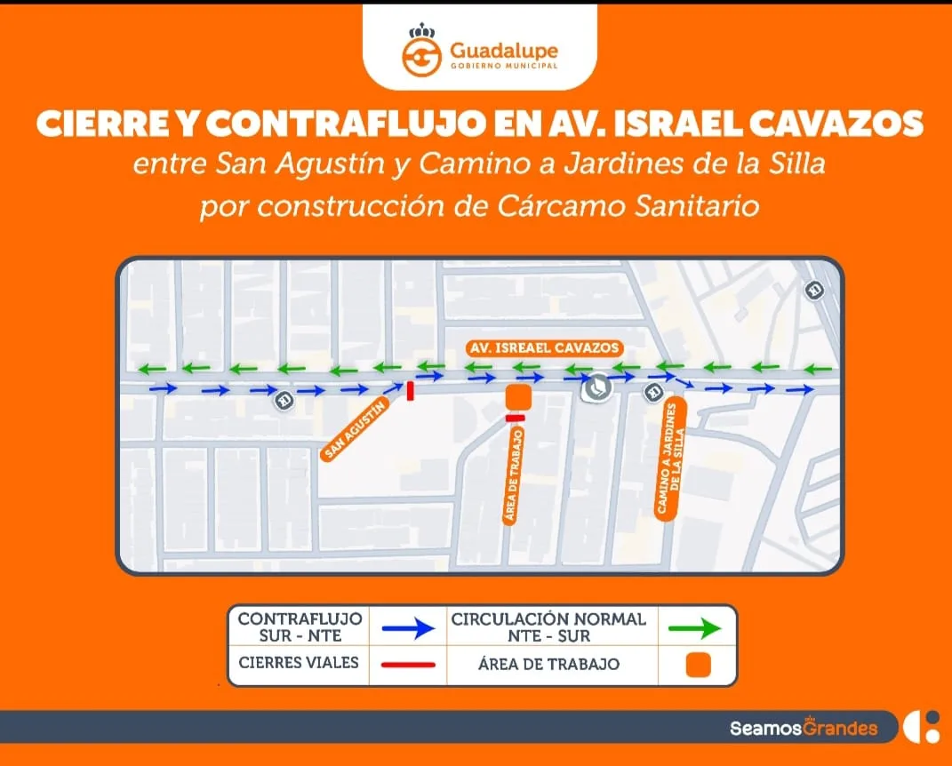 Guadalupe reducirá carril en Israel Cavazos por obra pluvial; beneficiará a 3,000 vecinos