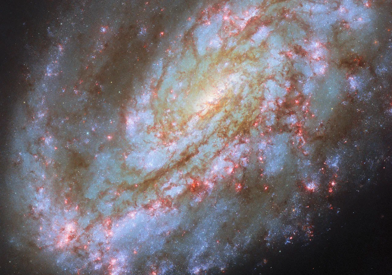 Hubble capta galaxia asimétrica con una cola de gas en el cúmulo de Virgo