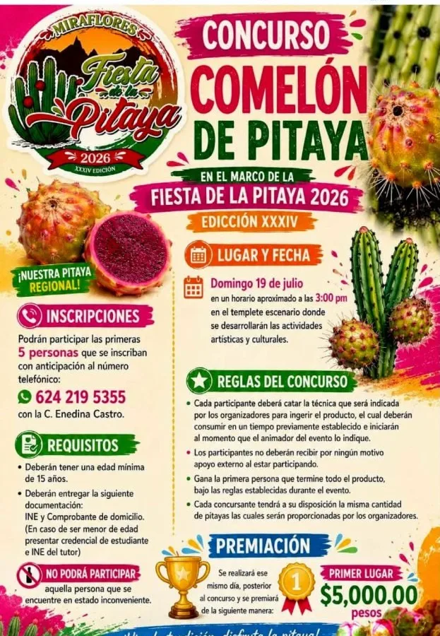 Miraflores se alista para la XXXIV Fiesta de la Pitahaya con múltiples concursos