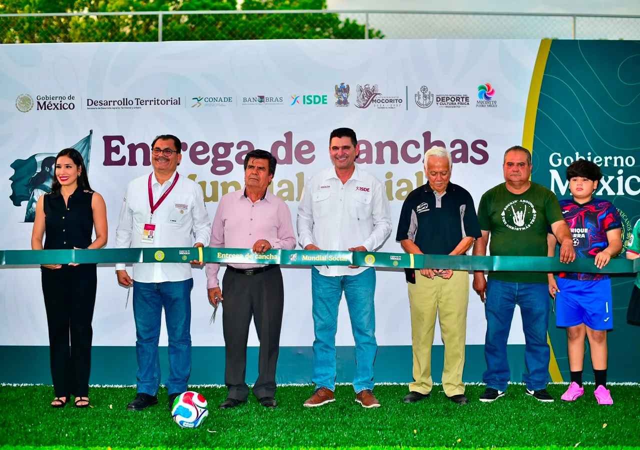 Mocorito estrena dos canchas de fútbol 5 con apoyo federal y estatal
