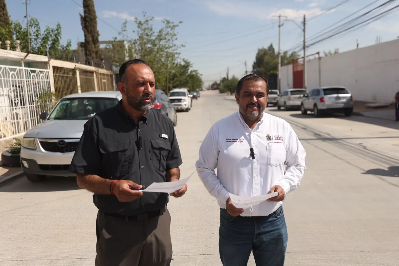 Nueva calle de concreto en Juárez: 59 familias beneficiadas con esquema de copago