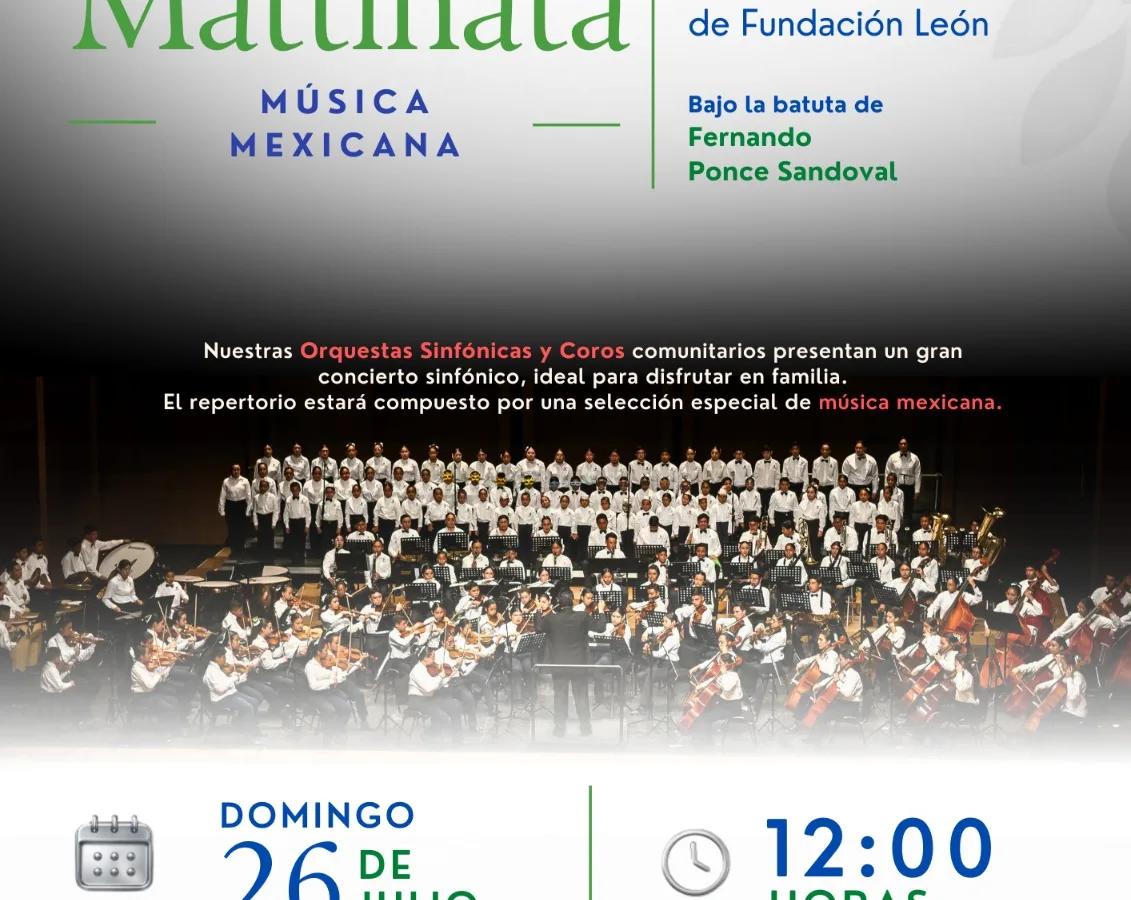 Orquestas y coros de Fundación León ofrecerán concierto gratuito de música mexicana
