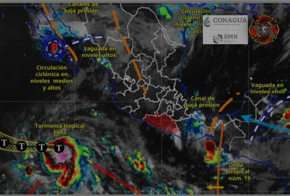 Pronostican lluvias fuertes y vientos en cinco regiones de Guerrero; vigilan tormenta Elida