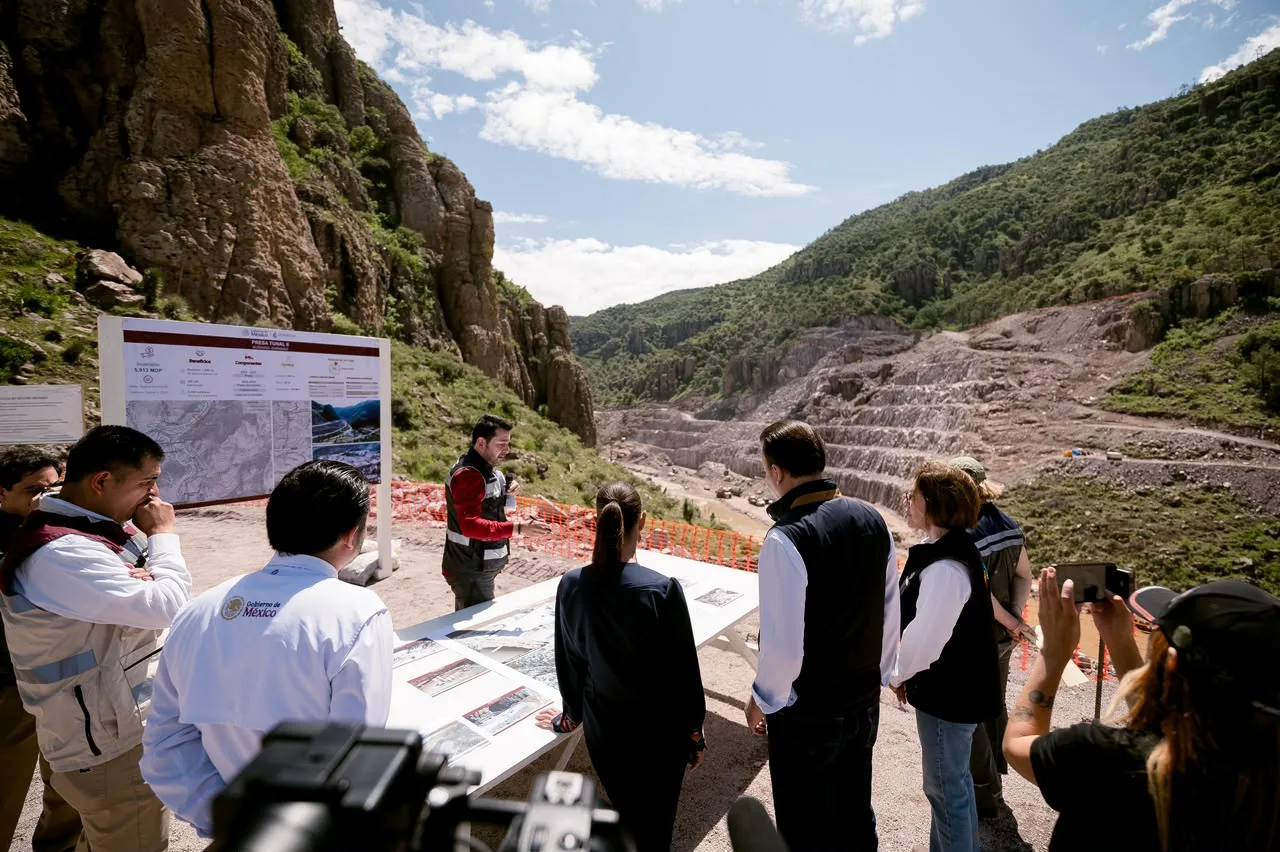 Supervisan Sheinbaum y Villegas avance de Presa Tunal II en Durango
