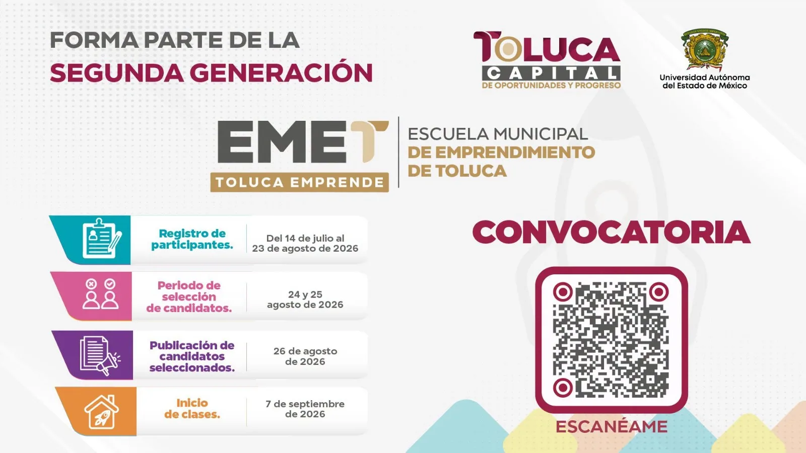 Toluca abre segunda convocatoria de la Escuela Municipal de Emprendimiento