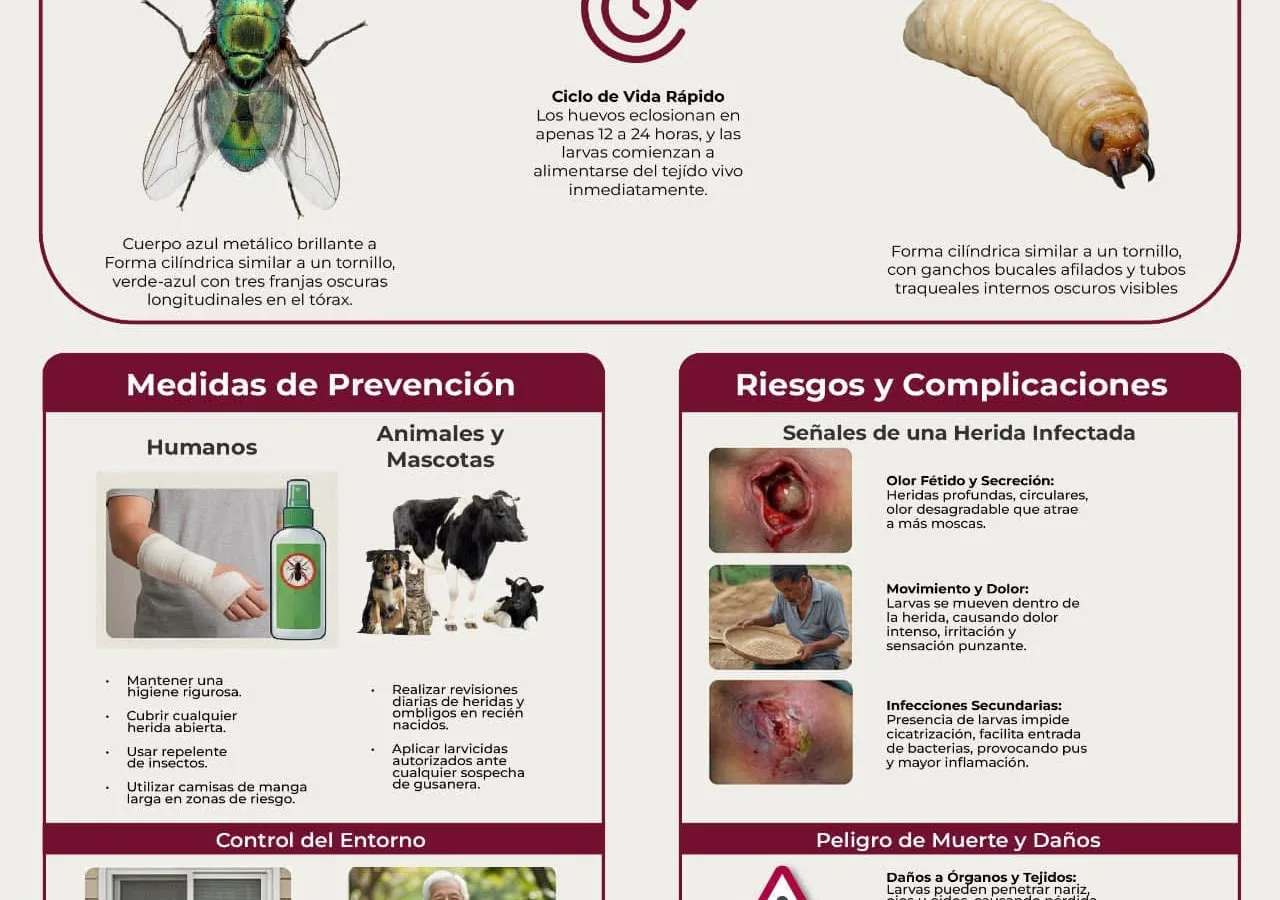 Zacatecas registra segundo contagio humano de gusano barrenador; alerta sanitaria
